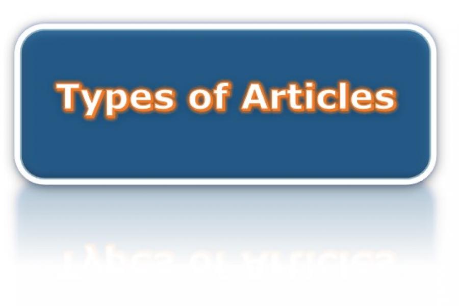 Types of Articles Accepted by the Conference Types of Articles Accepted by the Conference
